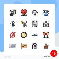 Set of 16 Modern UI Icons Symbols Signs for lab tube drone person computer Editable Creative Vector Design Elements