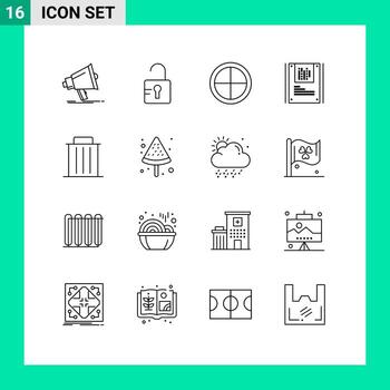paquete de esquema de 16 símbolos universales de reciclaje eliminar decoración descifrado grafía elementos de diseño vectorial editables vector