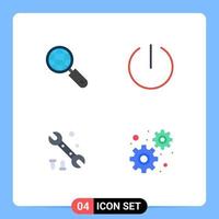 User Interface Pack of 4 Basic Flat Icons of globe tool seo tumbler gears Editable Vector Design Elements