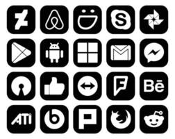 20 Social Media Icon Pack Including foursquare like android open source mail vector