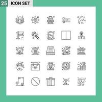 Group of 25 Lines Signs and Symbols for share tool city edit water Editable Vector Design Elements