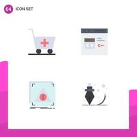 paquete de iconos de vector de stock de 4 signos y símbolos de línea para la aplicación de carro c desarrollar elementos de diseño de vector editables de servidor