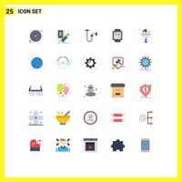 25 Thematic Vector Flat Colors and Editable Symbols of watch smart currency home pipe Editable Vector Design Elements