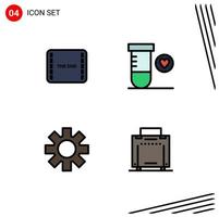 Modern Set of 4 Filledline Flat Colors and symbols such as end gear scene space tourist Editable Vector Design Elements