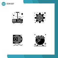 Pictogram Set of Simple Solid Glyphs of beamer scince light public mining Editable Vector Design Elements