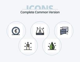 paquete de iconos lleno de línea de versión común completa 5 diseño de iconos. informe. cuadro. navegación. analítica. navegación vector