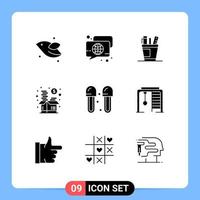 9 Universal Solid Glyph Signs Symbols of investment tools talk supply organizer Editable Vector Design Elements