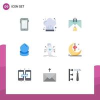 Universal Icon Symbols Group of 9 Modern Flat Colors of environment eco restaurant drop email Editable Vector Design Elements