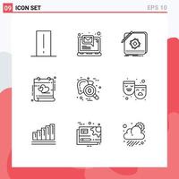 9 Creative Icons Modern Signs and Symbols of valentines event notification calendar application Editable Vector Design Elements