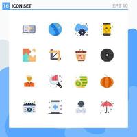 16 Creative Icons Modern Signs and Symbols of application route skin care navigation gps Editable Pack of Creative Vector Design Elements