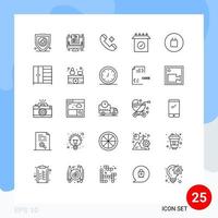 Set of 25 Commercial Lines pack for symbols ancient ring setup product Editable Vector Design Elements