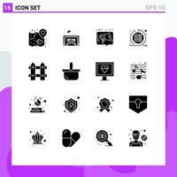 Pictogram Set of 16 Simple Solid Glyphs of server scrum chat iteration social Editable Vector Design Elements