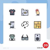 Pictogram Set of 9 Simple Filledline Flat Colors of mail dialog economy bulk on Editable Vector Design Elements