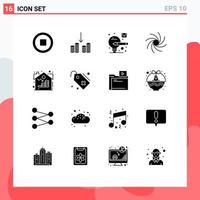 16 Creative Icons Modern Signs and Symbols of tag asset graduate real estate Editable Vector Design Elements
