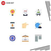 User Interface Pack of 9 Basic Flat Colors of mobile devices paper device paint Editable Vector Design Elements