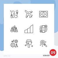 Modern Set of 9 Outlines and symbols such as modern building architecture finance apartments lab Editable Vector Design Elements