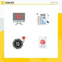 4 Creative Icons Modern Signs and Symbols of computer pump check listing data Editable Vector Design Elements