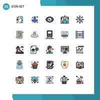 25 User Interface Filled line Flat Color Pack of modern Signs and Symbols of marketing winner human eye superhero idol Editable Vector Design Elements