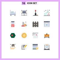 Pictogram Set of 16 Simple Flat Colors of healthcare drugs play medical healthcare Editable Pack of Creative Vector Design Elements