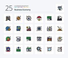 Economy 25 Line Filled icon pack including economy. protection. banking. money. banking vector