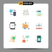 Universal Icon Symbols Group of 9 Modern Flat Colors of cloud develop coins coding app Editable Vector Design Elements