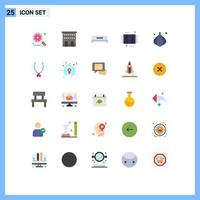 Group of 25 Modern Flat Colors Set for shower cleaning shops bathroom technology Editable Vector Design Elements