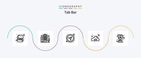 Tab Bar Line 5 Icon Pack Including . trophy. gps. reward. upload vector