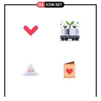 4 User Interface Flat Icon Pack of modern Signs and Symbols of arrow eye down oil pyramid Editable Vector Design Elements