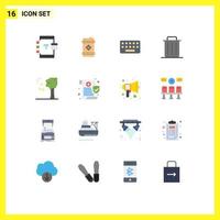 16 Creative Icons Modern Signs and Symbols of trash recycle toxic garbage key Editable Pack of Creative Vector Design Elements