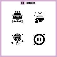 4 User Interface Solid Glyph Pack of modern Signs and Symbols of auto coding dirt bowl development Editable Vector Design Elements