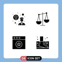 Thematic Vector Solid Glyphs and Editable Symbols of personal up gradation mac balance libra relaxation Editable Vector Design Elements