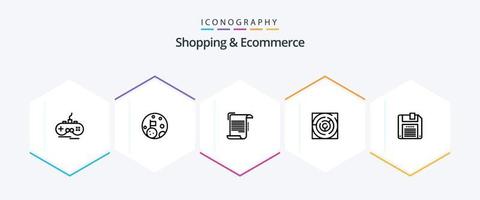 Shopping And Ecommerce 25 Line icon pack including pattern. labyrinth. document. map. guidelines vector