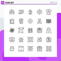 Group of 25 Lines Signs and Symbols for design coding tea web network Editable Vector Design Elements