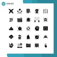 Universal Icon Symbols Group of 25 Modern Solid Glyphs of count abacus toy sugar map direction Editable Vector Design Elements