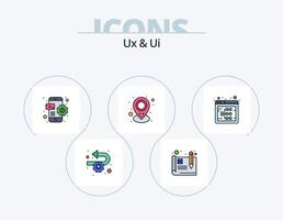 Ux And Ui Line Filled Icon Pack 5 Icon Design. portfolio. settings. creative. search. engine vector