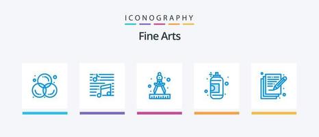 Fine Arts Blue 5 Icon Pack Including poetry. arts. song. art. paint. Creative Icons Design vector