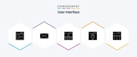 User Interface 25 Glyph icon pack including user. interface. interface. communication. interface vector