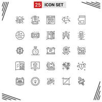 Line Pack of 25 Universal Symbols of sd direction page left file Editable Vector Design Elements