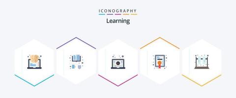 Learning 25 Flat icon pack including lab. chemistry. learning. achievement. award vector