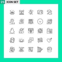25 Line concept for Websites Mobile and Apps testng songs signature song media Editable Vector Design Elements