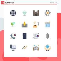 Modern Set of 16 Flat Colors and symbols such as bloon transaction castle flow medieval Editable Pack of Creative Vector Design Elements