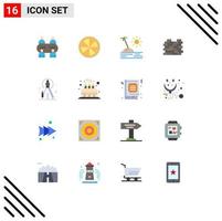Pictogram Set of 16 Simple Flat Colors of party creative travel precision real estate Editable Pack of Creative Vector Design Elements