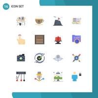 Pictogram Set of 16 Simple Flat Colors of theory story flag novel land Editable Pack of Creative Vector Design Elements