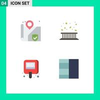 Flat Icon Pack of 4 Universal Symbols of location bid area fall label Editable Vector Design Elements