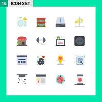 conjunto de 16 iconos de interfaz de usuario modernos signos de símbolos para información de seguros archivo imaginación creatividad paquete editable de elementos de diseño de vectores creativos