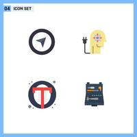 Pictogram Set of 4 Simple Flat Icons of cursor photo boosting knowledge user Editable Vector Design Elements