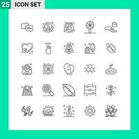 25 Universal Line Signs Symbols of folder holiday flask festival box Editable Vector Design Elements