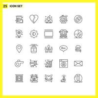 25 Thematic Vector Lines and Editable Symbols of cd music crash disc sweet Editable Vector Design Elements