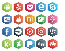 20 Social Media Icon Pack Including instagram windows media player xiaomi driver uber vector