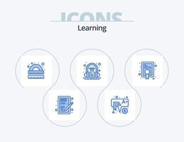 Learning Blue Icon Pack 5 Icon Design. learning. book. preschool. audio book. ruler vector